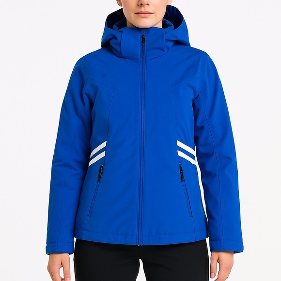 Jackets & Blazers - Obermeyer insulated ski jacket women’s snow coat chevron stripes size 8 blue